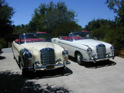 Right Eva and Scott Gordon's LUE 1957 220S cabriolet