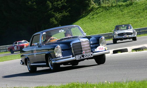 Type W111 280SE cabriolet driven by Robert and Christine Reid