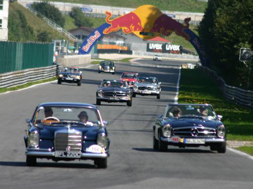 Salzburgring 1965 Type W111 220SEb coup owned by Ian and Pat Keers